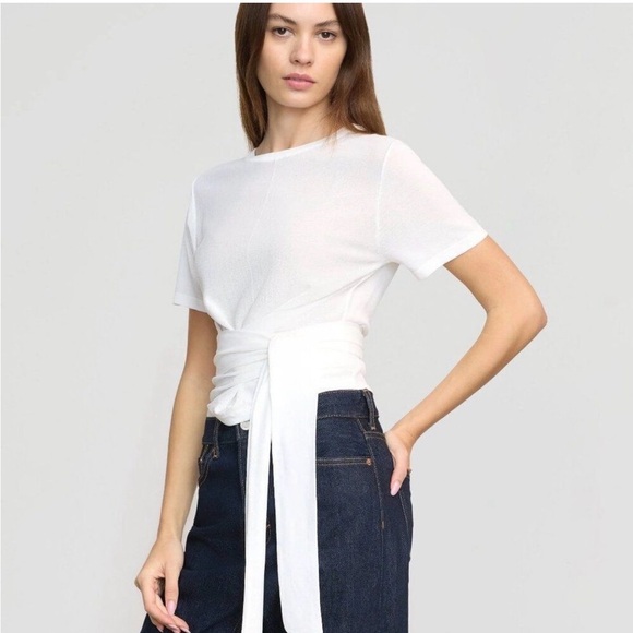 Modern Citizen Tops - EUC Modern Citizen White Short Sleeve Tie-Front Top
